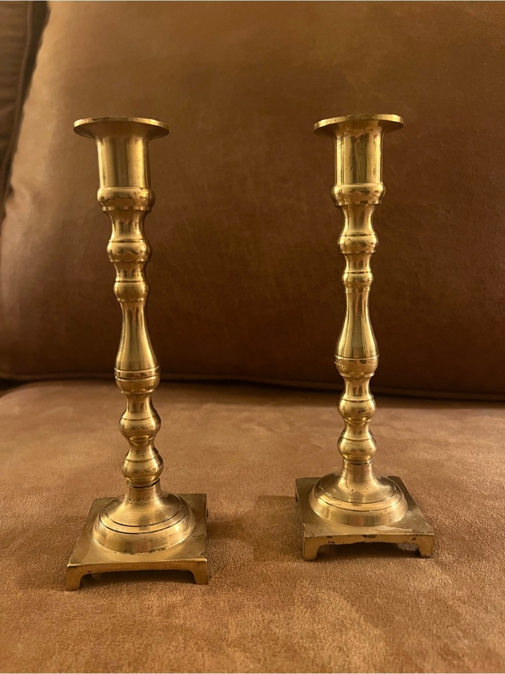 Classic Brass Taper Candlestick Pair - Gold Finish